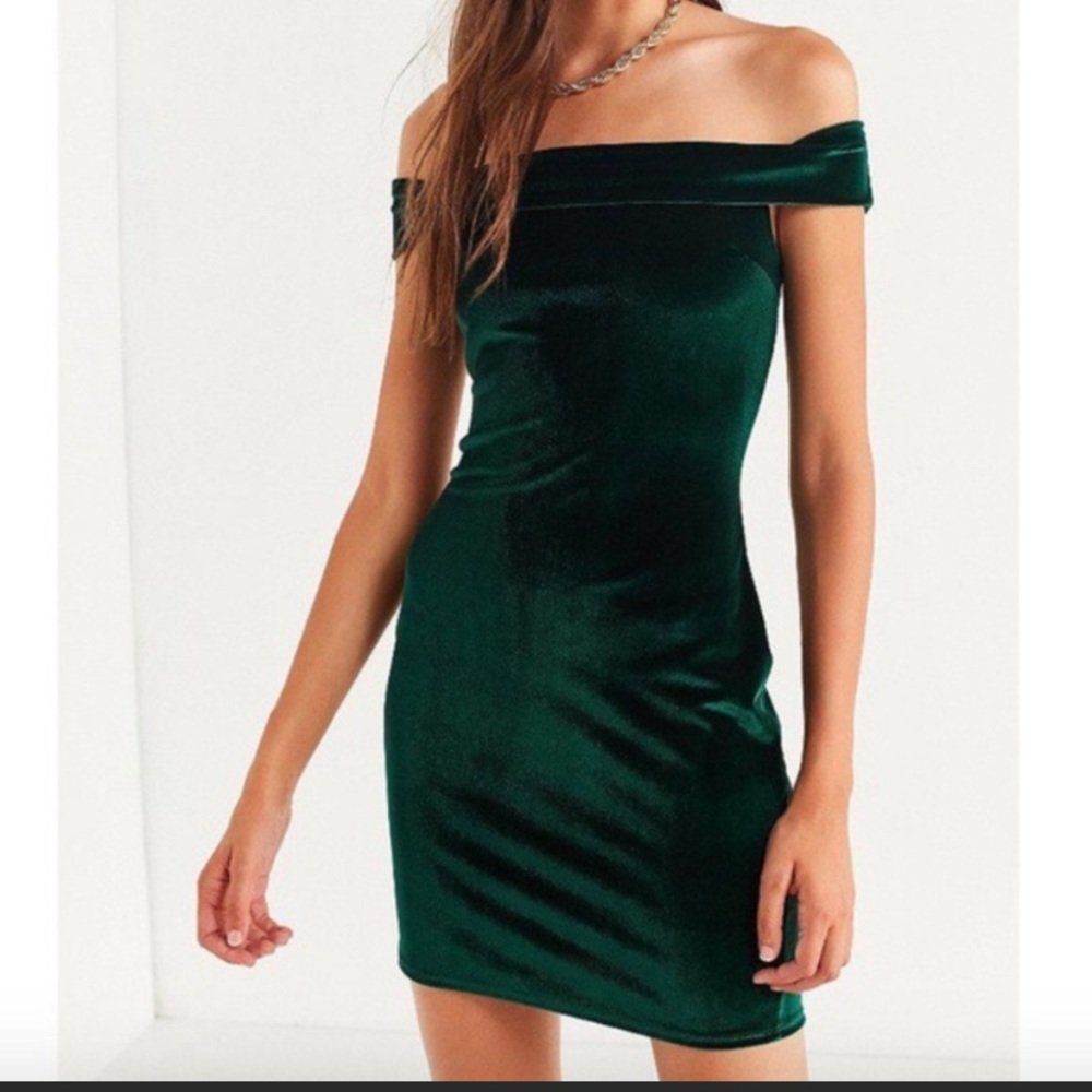 Urban Outfitters Velvet Off Shoulder Dress